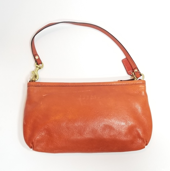 Coach Orange Large Leather Wristlet - Picture 6 of 6
